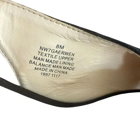 Nine West Gaerwen Gingham Bow Front Slip Back Black Heels Size Womens 8 - Picture 5 of 5